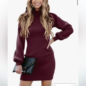 ANRABESS Women Long Sleeve Sweater Dress